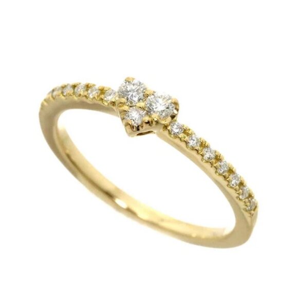 Ponte Vecchio Diamond 0.18ct Heart Ring 18K YG 750 4.5(US)